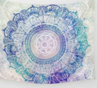 Indian Mandala Tapestry Green Blue Flower Beautiful Wall Art Tapestry 210x150cm Bedspread Beach Towel Yoga Blanket Table Cloth (Option: B-148x210)