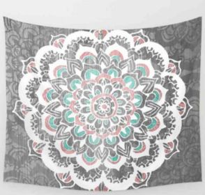 Indian Mandala Tapestry Green Blue Flower Beautiful Wall Art Tapestry 210x150cm Bedspread Beach Towel Yoga Blanket Table Cloth (Option: G-150x100)