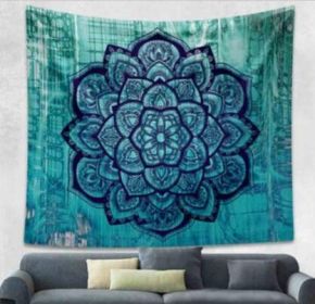 Indian Mandala Tapestry Green Blue Flower Beautiful Wall Art Tapestry 210x150cm Bedspread Beach Towel Yoga Blanket Table Cloth (Option: A-150x100)