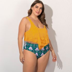 Women's Split Plus Size Bikini (Option: Yellow-4XL)